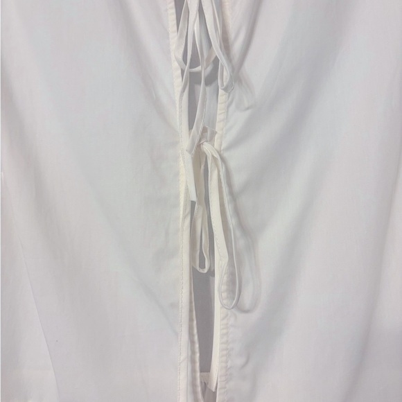 ASOS Poplin Tie Front White Maxi Dress. Size Large. Like new. - Picture 6 of 8